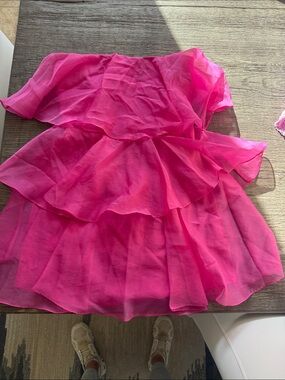 Abercrombie & Fitch Hot Pink Layered Chiffon Girls Dress